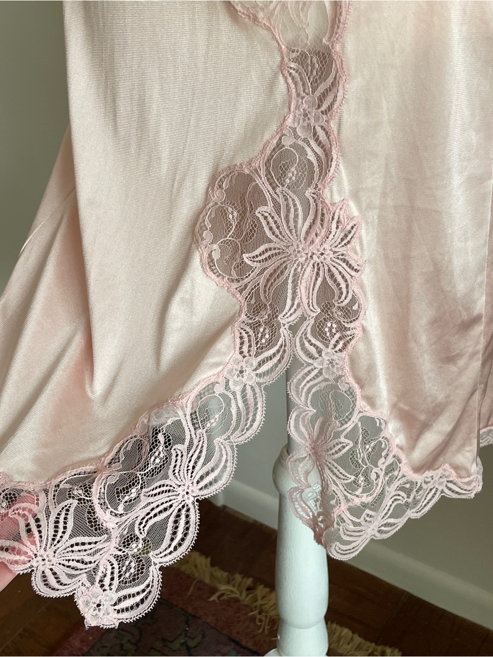 Vintage Valisere Lace Slip Dress Medium Blush Pink Parisian Coquette Chic Bridal - Picture 7 of 14